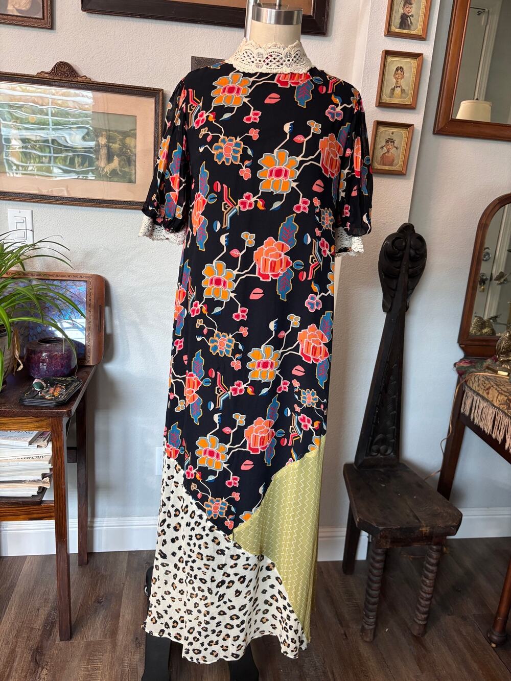 Anthropologie VERB by Pallavi Soniya lace trim Rayon dress xs